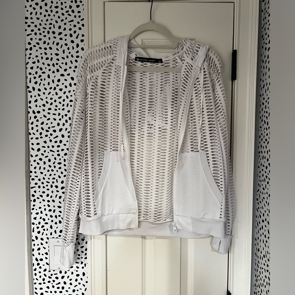 Blanc Noir Mesh Hoodie